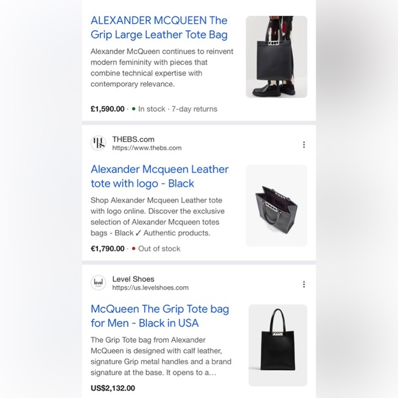 Alexander McQueen The Grip Tote Bag in Black - Picture 12 of 15